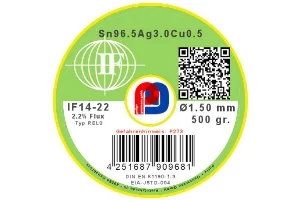 Interflux IF 14-22 – Sn96.5Ag3.0Cu0.5 – 1.5 mm ø – 500 gr