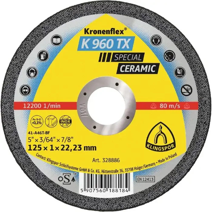 Kronenflex® Hochleistungs-Trennscheibe K 960 TX für Hochlegierte Stähle und Titan