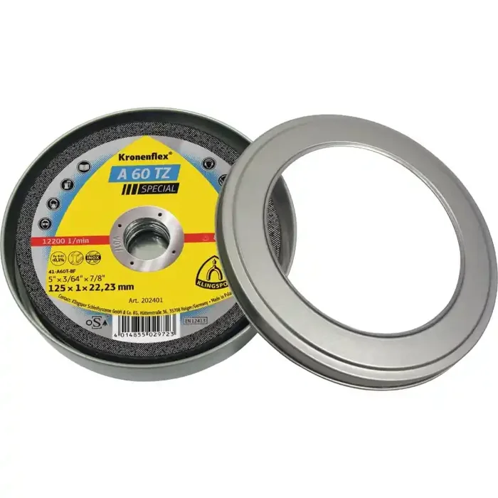 Kronenflex® Hochleistungs-Trennscheiben A 60 TZ gerade Stahl Edelstahl NE-Metalle 115 x 1 x 22,23 mm – 10 Stück in Runddose