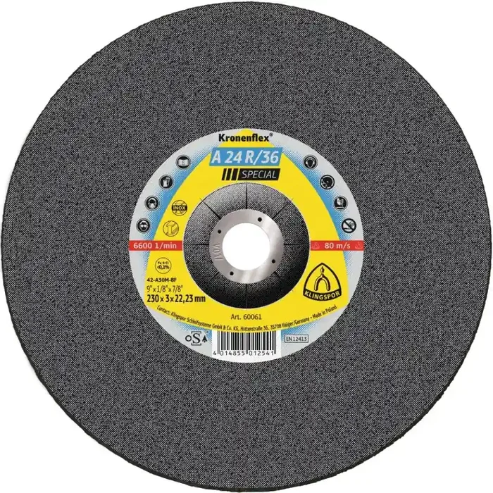 Kronenflex® Trennscheiben A 24 R/36 gekröpft für Edelstahl 180 x 3 x 22,23 mm