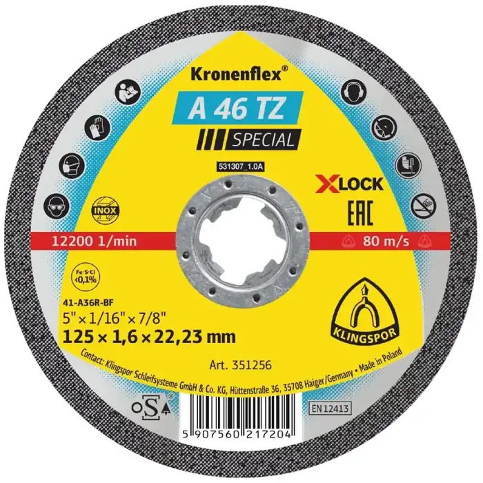 Kronenflex® Trennscheiben A 46 TZ X-LOCK gerade für Edelstahl und Stahl