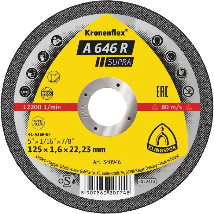 Kronenflex® Trennscheiben A 646 R gerade für Stahl 180 x 1,6 x 22,23 mm