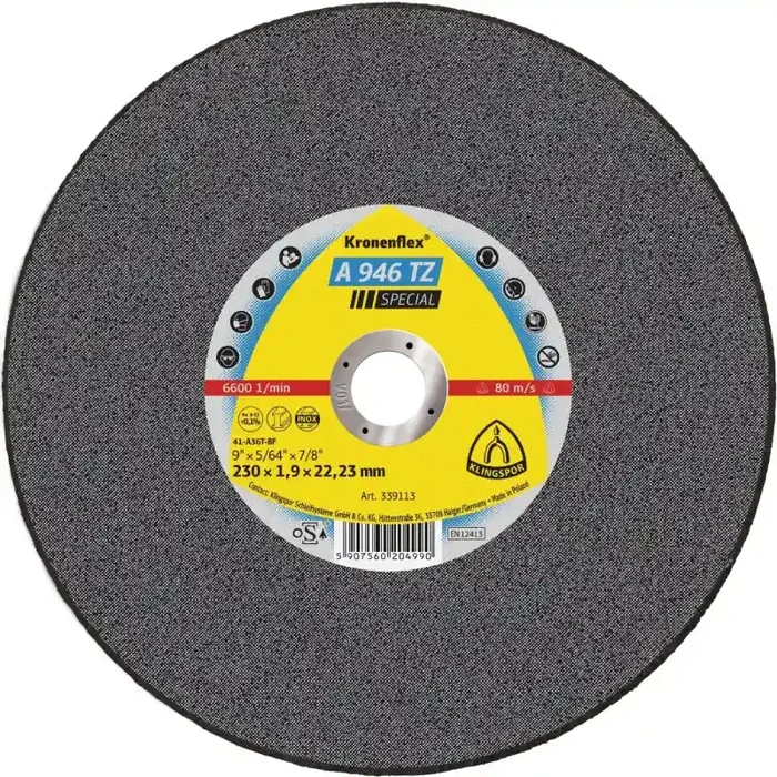 Kronenflex® Trennscheiben A 946 TZ gerade für Stahl Edelstahl 230 x 1,9 x 22,23 mm