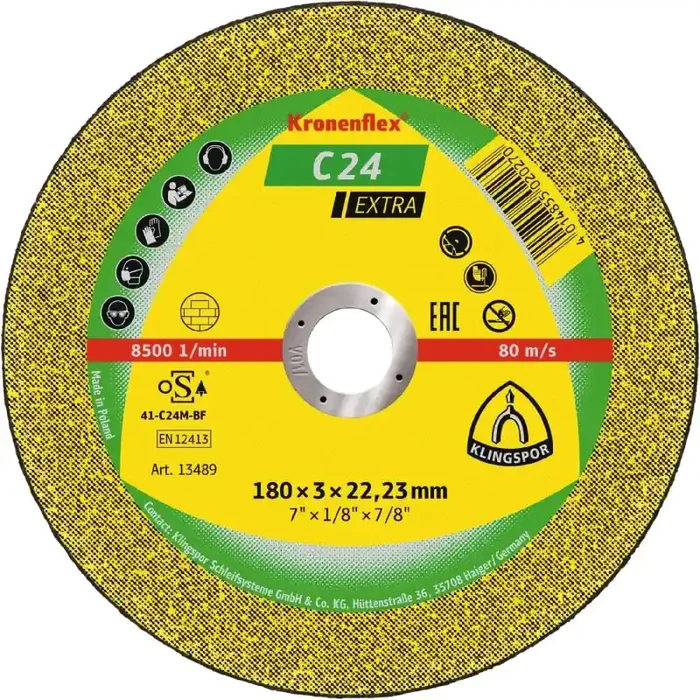 Kronenflex® Trennscheiben C 24 EX gekröpft für Stein Beton 125 x 2,5 x 22,23 mm