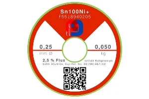 Lötdraht Sn99Cu0.7NiGe – Ø 0.25 mm – 50 gr