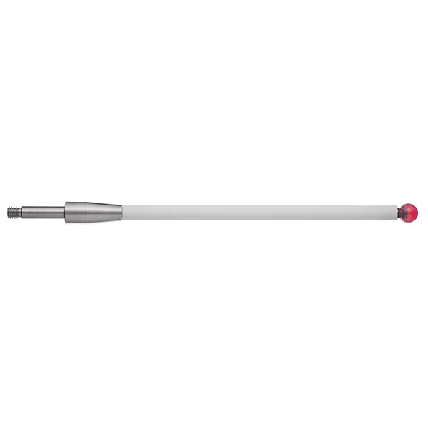M4 Ø6 mm Rubinkugel, Mittentastereinsatz für Sterntaster Keramikschaft, L 100 mm, EAL 88,5 mm