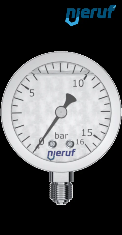 Manometer G 1/4″ radial 63 mm Edelstahl MM06 0 – 10,0 bar mit Glyzerinfüllung