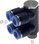 Mehrfachverteiler (4-fach), zylindrisches Gewinde, Standard, alle Größen