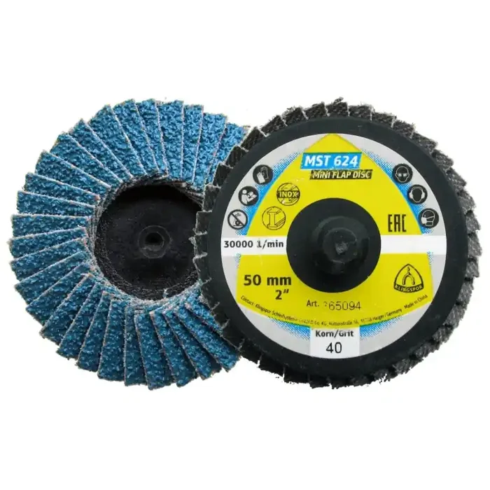 Mini-Schleifmopteller MST 624 Supra 75 mm gewölbt für Stahl, Edelstahl Körnung 120