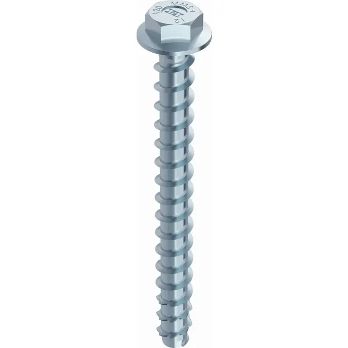 MULTI-MONTI-plus SS Betonschraube Stahl verzinkt Sechskantkopf mit Scheibe SW10 – 7,5 x 70 mm – 50 Stück