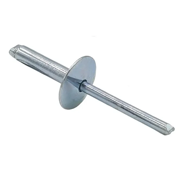 Offene Blindniete mit Sollbruchdorn großer 11mm Flachkopf Alu/Stahl 5 x 18 – 500 Stück
