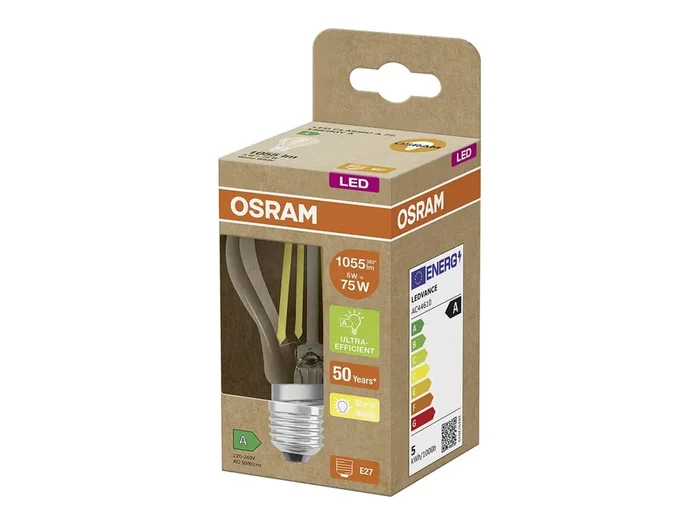 OSRAM LED Filament Birne ULTRA EFF. E27 5W 1.055lm 3.000K klar