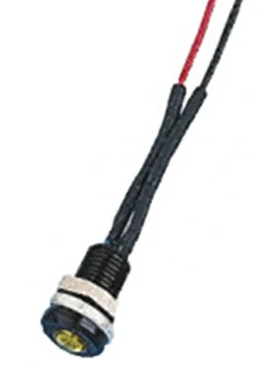 Oxley LED Schalttafel-Anzeigelampe Gelb 12V ac, Montage-Ø 6.4mm, Leiter