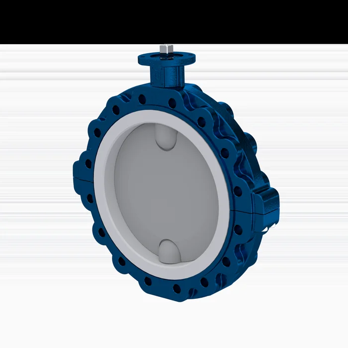 PFA-Absperrklappe PTFE AK09 DN400 PN10 Silikon Einlage