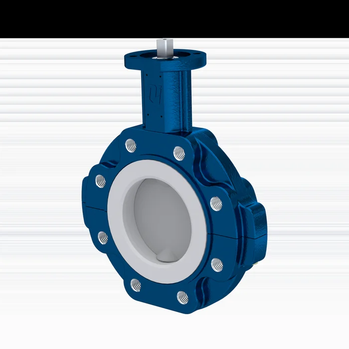 PFA-Absperrklappe PTFE AK10 DN100 PN10-PN16 FKM Einlage
