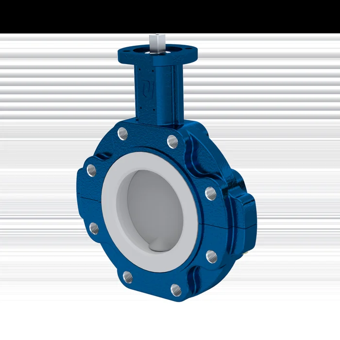 PFA-Absperrklappe PTFE AK10 DN125 ANSI150 EPDM Einlage