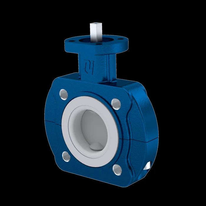 PFA-Absperrklappe PTFE AK10 DN40 ANSI150 FKM Einlage