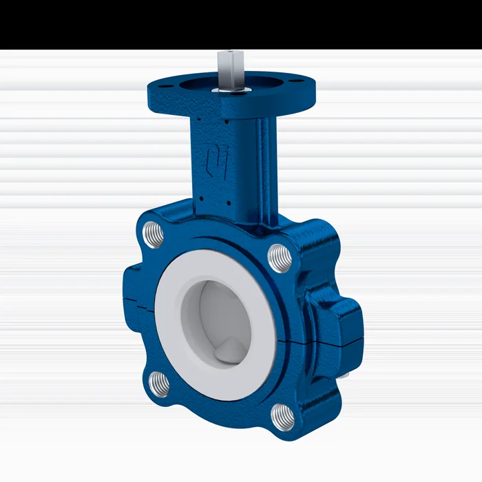 PFA-Absperrklappe PTFE AK10 DN50 PN10-PN16 FKM Einlage