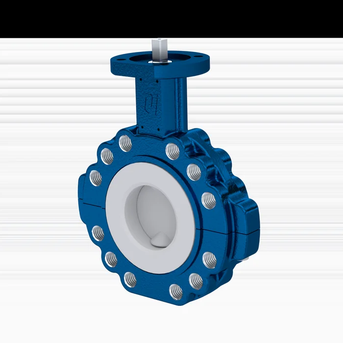 PFA-Absperrklappe PTFE AK10 DN65 PN10-PN16 Silikon Einlage