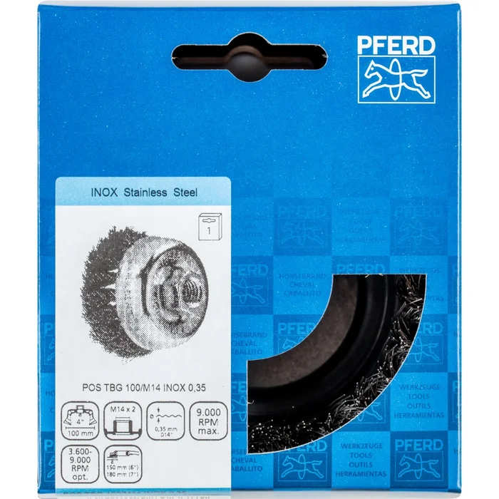 PFERD Topfbürsten mit Gewinde POS TBG 100/M14 INOX 0,35