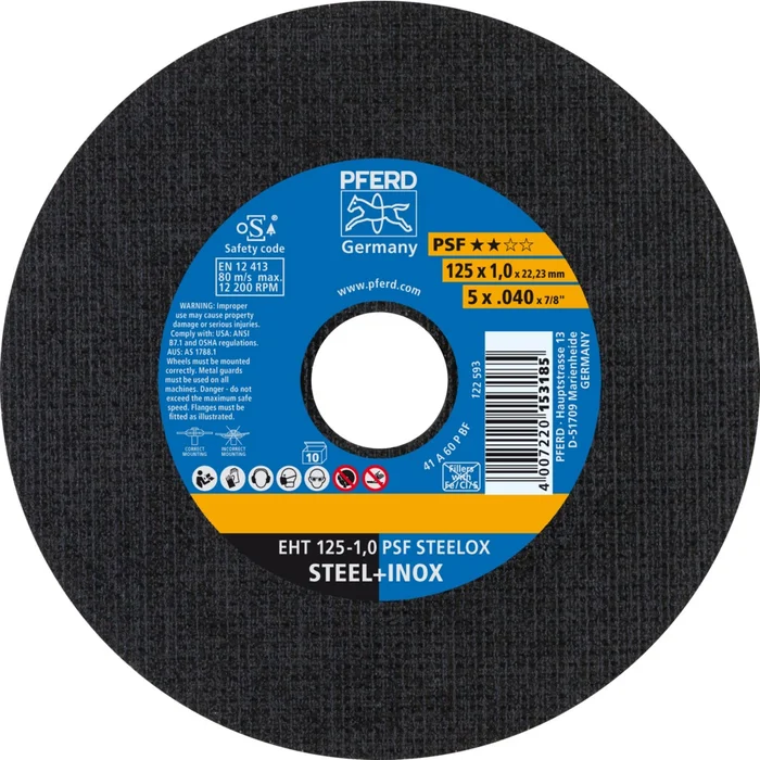 PFERD Trennscheiben EHT 125-1,0 PSF STEELOX (10)