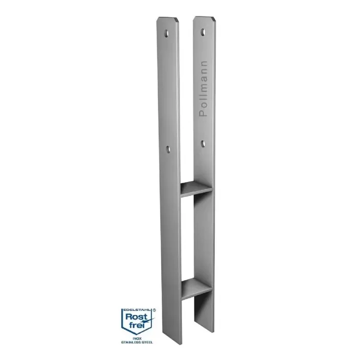 Pfostenträger H-Form Betonanker schwer Länge 600 mm Edelstahl A2