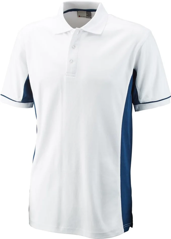 Poloshirt Function Cont.,Gr.M,weiß-indigo