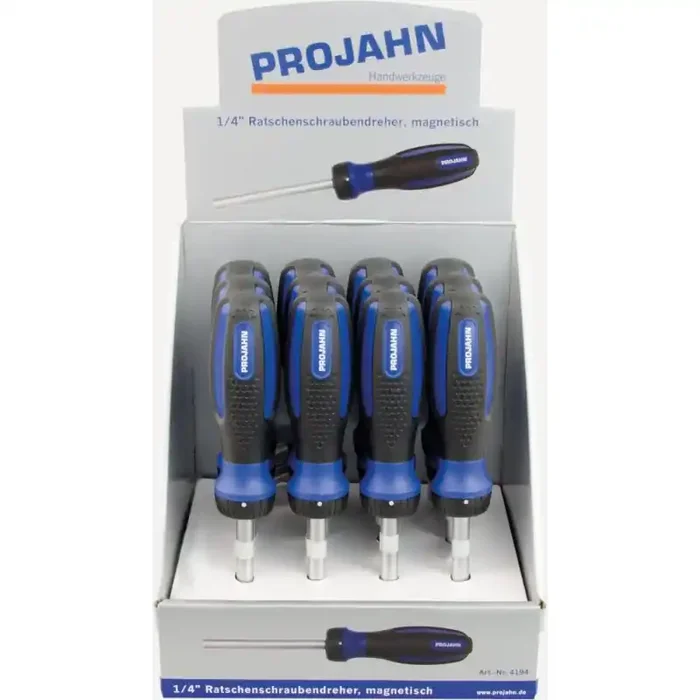 Projahn Display 12x Ratschenschraubendreher magnetisch 6,3 (1/4″)