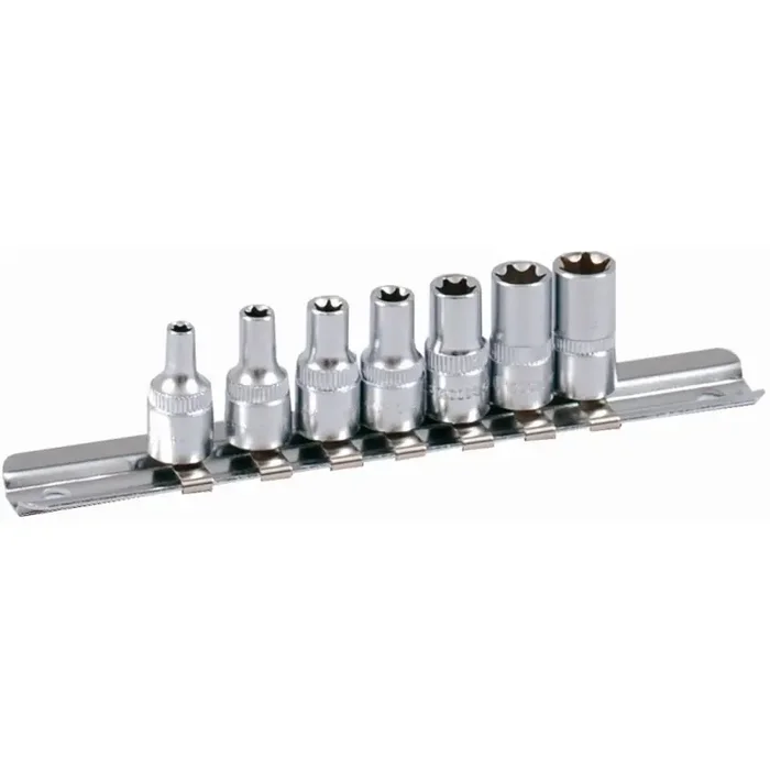 Projahn Steckschlüssel-Schiene 6,3 (1/4″) bestückt für Außen-E-TX-Schrauben 7-teilig