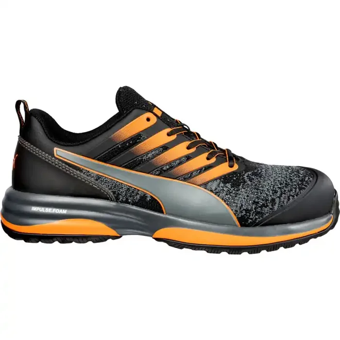 Puma CHARGE ORANGE LOW sportlicher Sicherheitsschuh S1P schwarz/orange