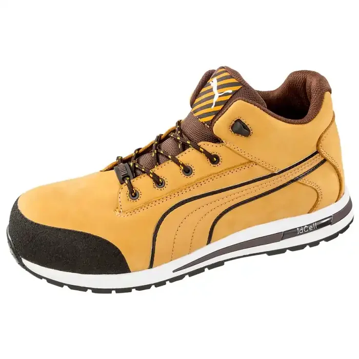 Puma DASH WHEAT MID hoher streetstyle Sicherheitsschuh S3 hellbraun Gr. 45
