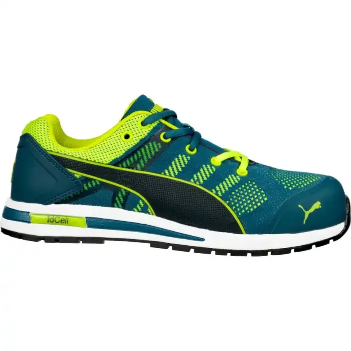 Puma ELEVATE KNIT GREEN LOW streetstyle Sicherheitsschuh S1P blau/grün Gr. 42