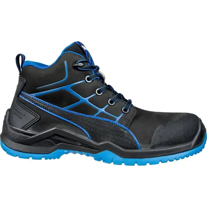 Puma KRYPTON BLUE MID hoher leichter Sicherheitsschuh S3 schwarz/blau Gr. 43