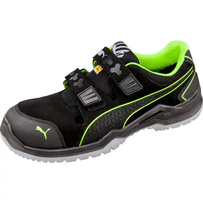 Puma NEODYME GREEN LOW leichte Sicherheitssandale S1P schwarz/grün Gr. 41