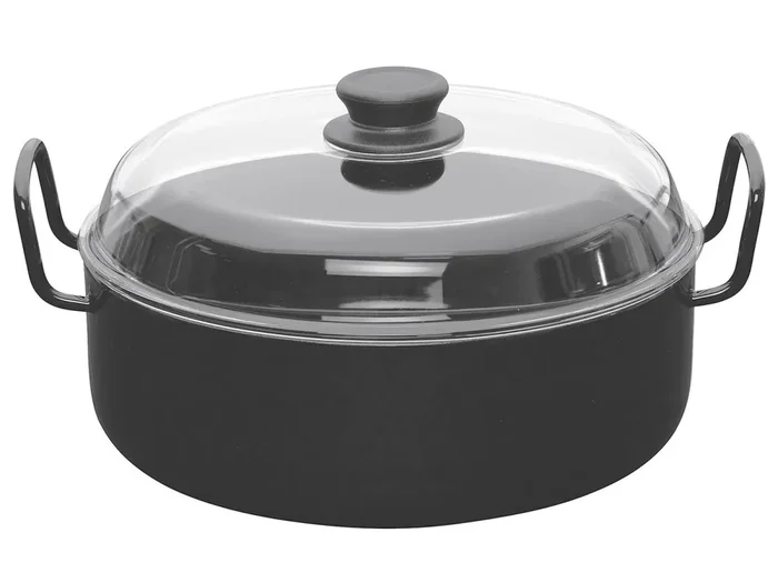 RIESS Schmorpfanne Omas Ø28cm mit Glasdeckel schwarz
