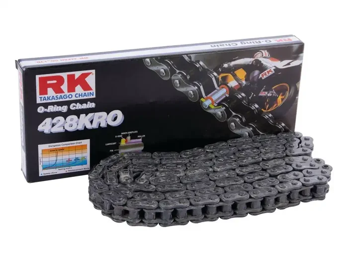 RK Kette „428KRO“ (1/2 x 5/16) O-Ring Kette Zugkra 112 Glieder, N