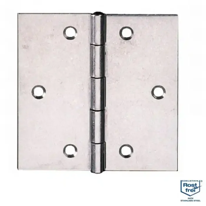 Scharnier Kistenband gleichschenklig mit versenkten Schraublöchern Edelstahl A2 40 x 40 mm