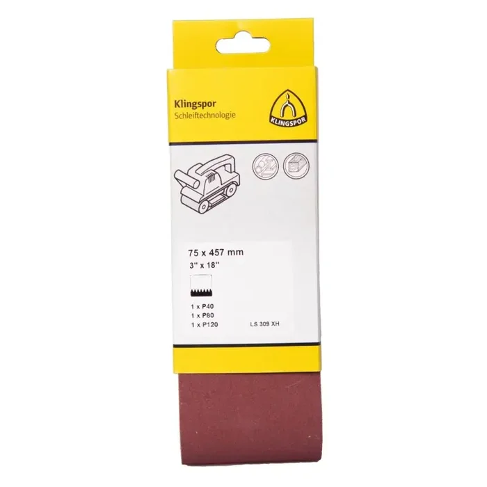Schleifband-Set LS 309 XH für Holz, Metall universal 75 x 457 mm SB-verpackt