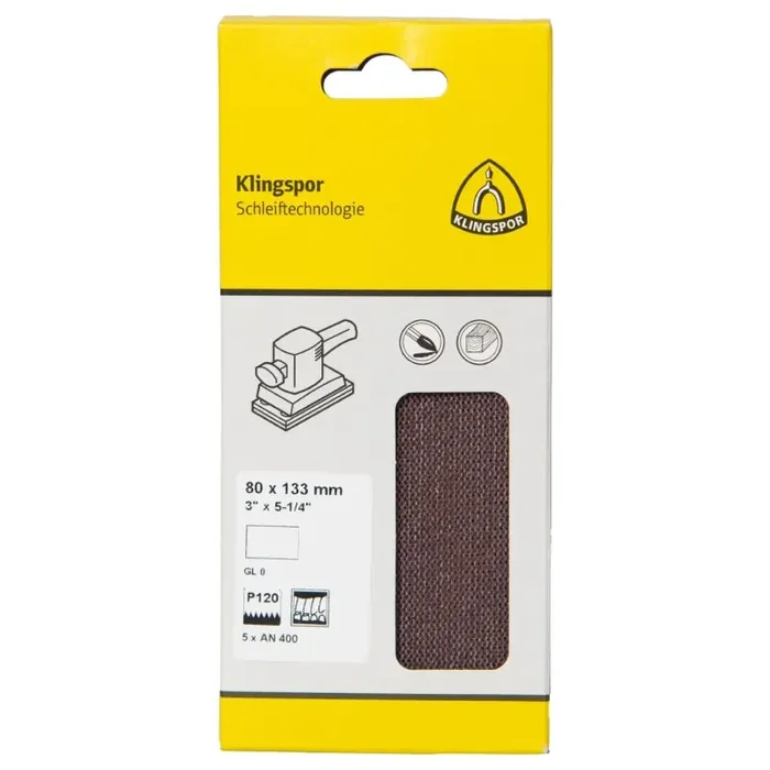 Schleifgitterstreifen AN 400 kletthaftend 115 x 230 mm Körnung 320 – 5 Stück SB-verpackt