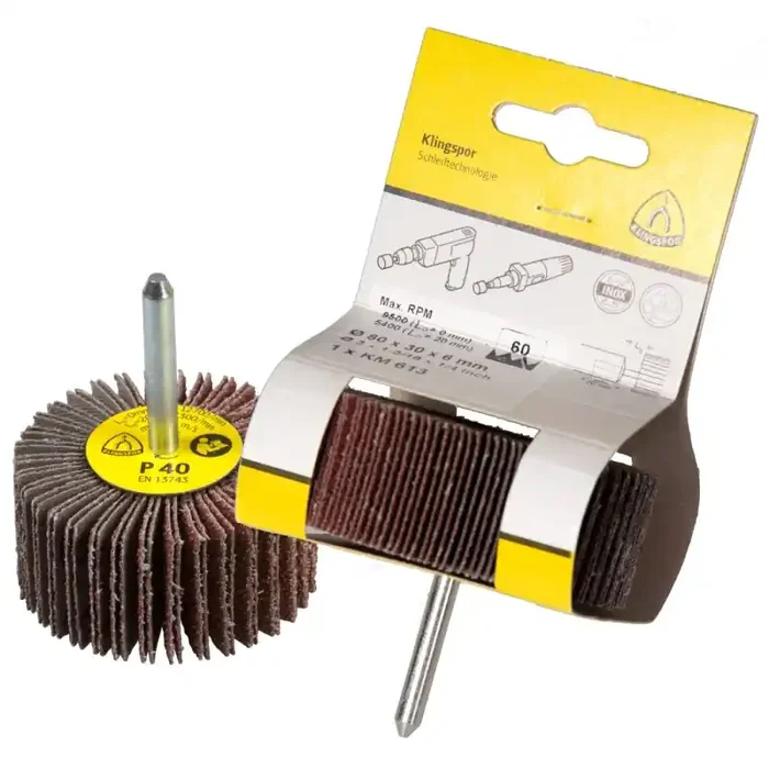 Schleifmopstifte KM 613 Fächerschleifer universal 80 x 30 x 6 mm Korn 80 – 1 Stück SB-verpackt