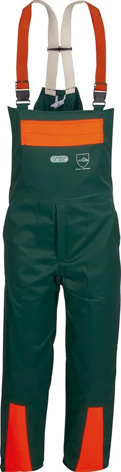 Schnittschutzlatzhose FJ Des.A,Cl.1,50,grün/orange