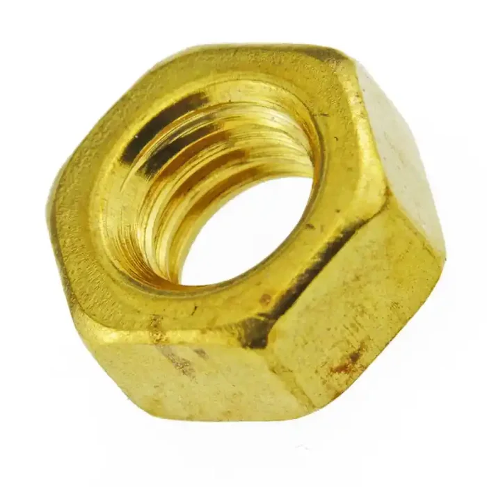 Sechskantmuttern mit metrischem Feingewinde ISO 8673 Messing blank M 20 x 1,5 – 10 Stück