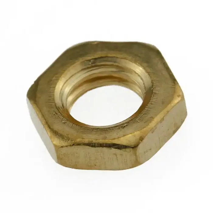 Sechskantmuttern niedrig mit Fasen metr. Feingewinde ISO 8675 Messing blank M 10 x 1 – 100 Stk
