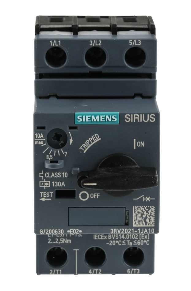 Siemens SIRIUS 3RV 3RV2 Motorschutzschalter, 7 → 10 A 690 V 45mm x 96.9mm Überlastschalter SZ S0