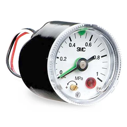 SMC Druckmessgerät Prozessanschluss hinten Analog 0MPa → 1MPa, Ø 42.5mm R1/8