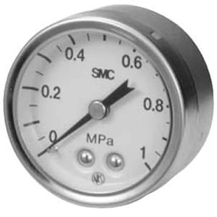 SMC Druckmessgerät Prozessanschluss hinten Analog 0MPa → 1MPa, Ø 43mm R1/8