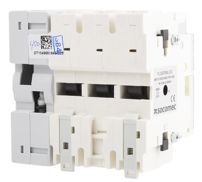 Socomec Sicherungstrennschalter 3-polig, 32A, 10A, FUSERBLOCK, A1 Sicherungsgröße, 3 phasig