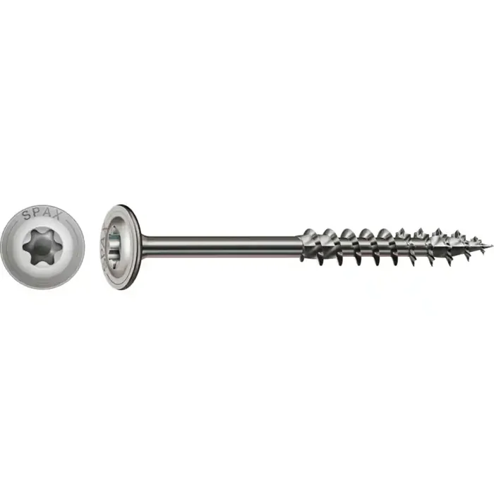 SPAX HI.FORCE Holzbauschraube Edelstahl A2 Teilgewinde Tellerkopf T-STAR plus 4CUT-Spitze 8 x 220mm – 50 Stück