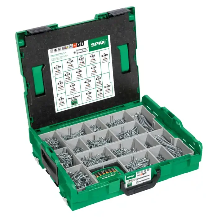 SPAX Montagekoffer L-BOXX 2445x Universalschrauben WIROX Senkkopf und Bitbox