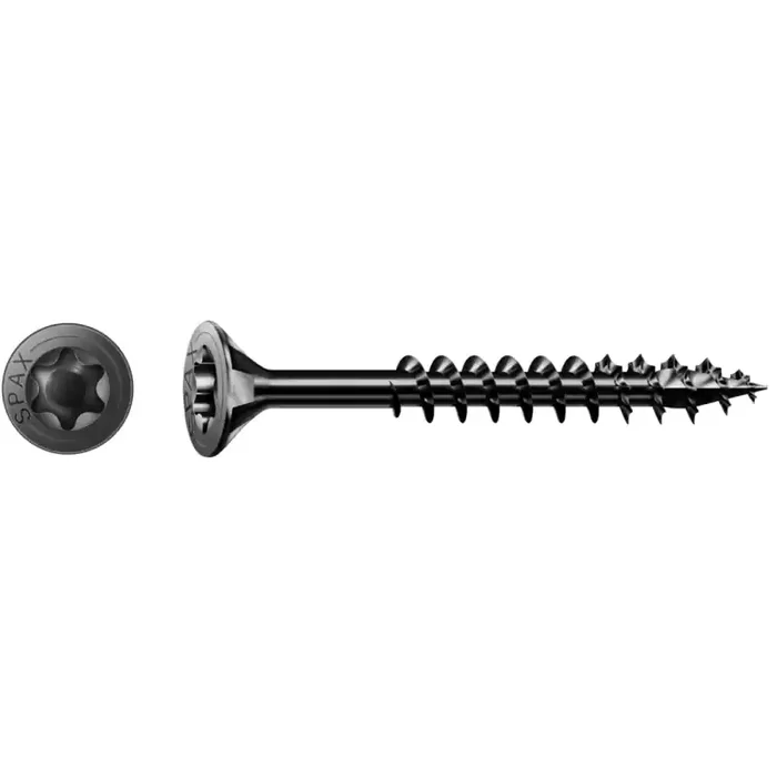 SPAX Universalschraube BLAX Teilgewinde Senkkopf T-STAR plus schwarz verzinkt 4,5 x 50 mm – 200 Stück